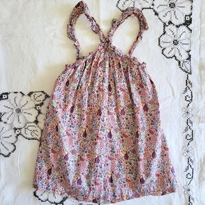 Crewcuts Liberty Peacock Floral Ruffle Halter Dress | Girls 5